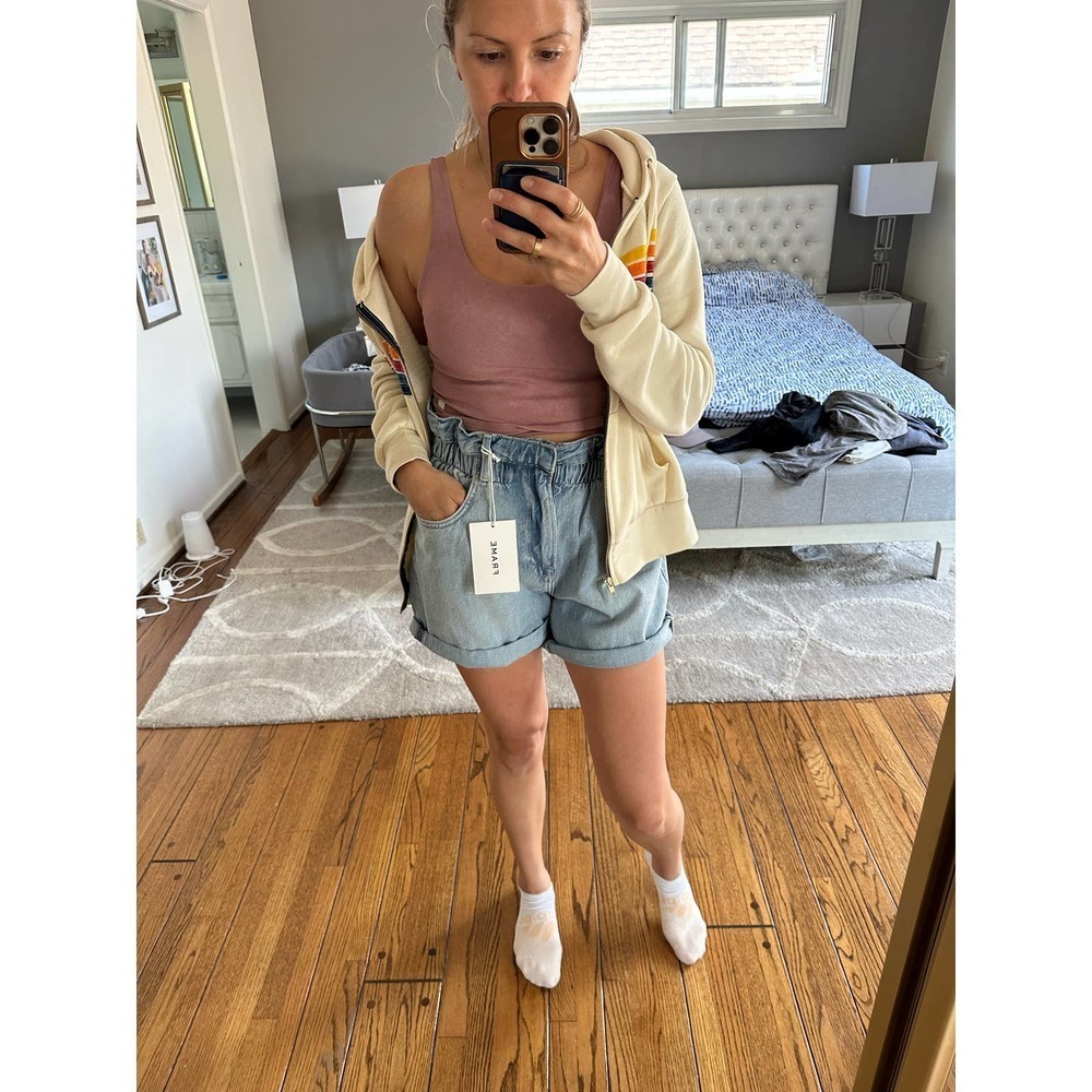 Frame Elastic Waist Denim Shorts Small NWT - Picture 9 of 11